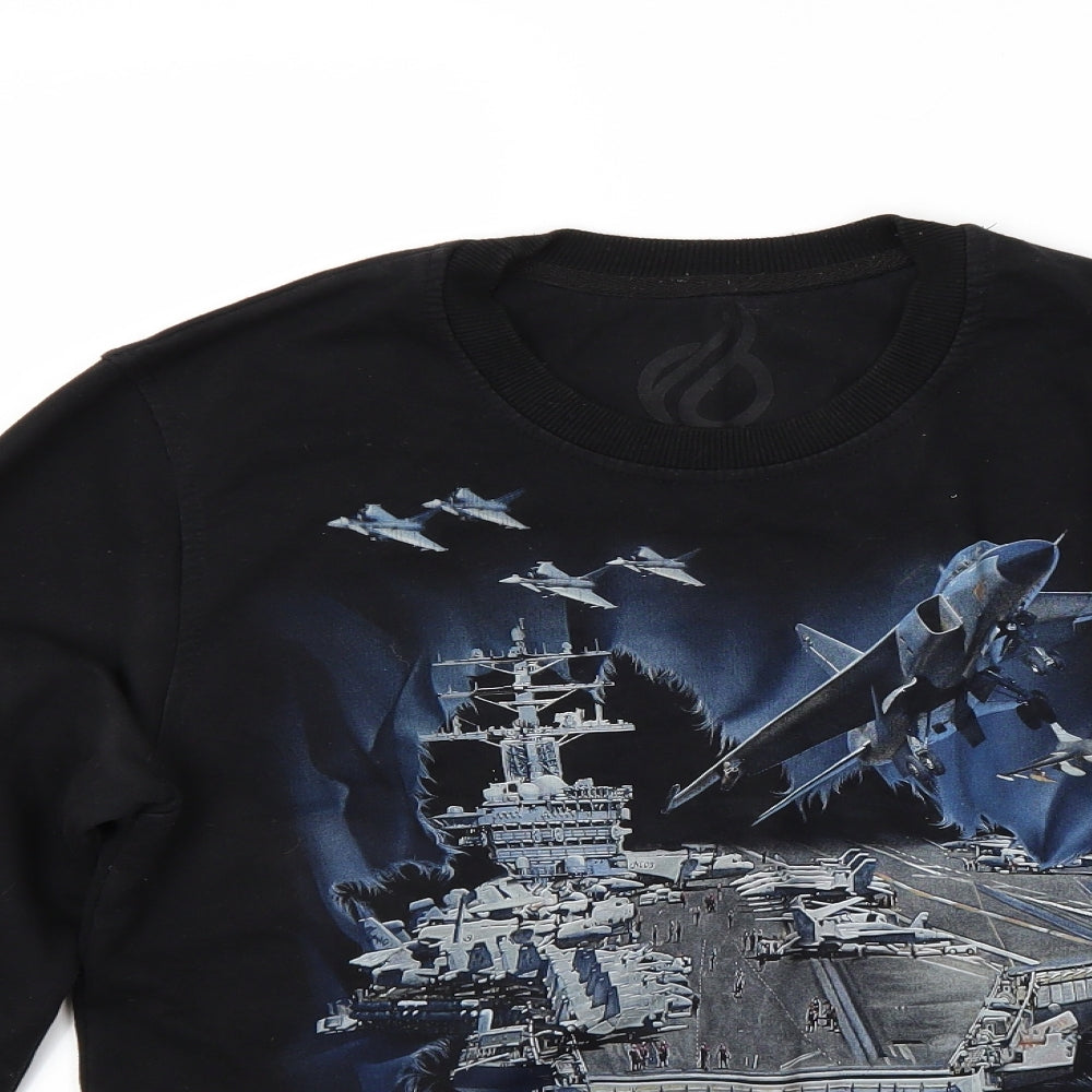 oves Mens Black   Pullover Sweatshirt Size L