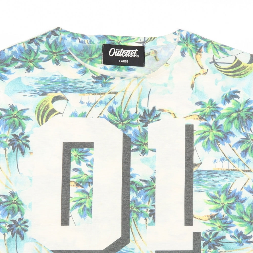 Outcast Mens Multicoloured Floral   T-Shirt Size L