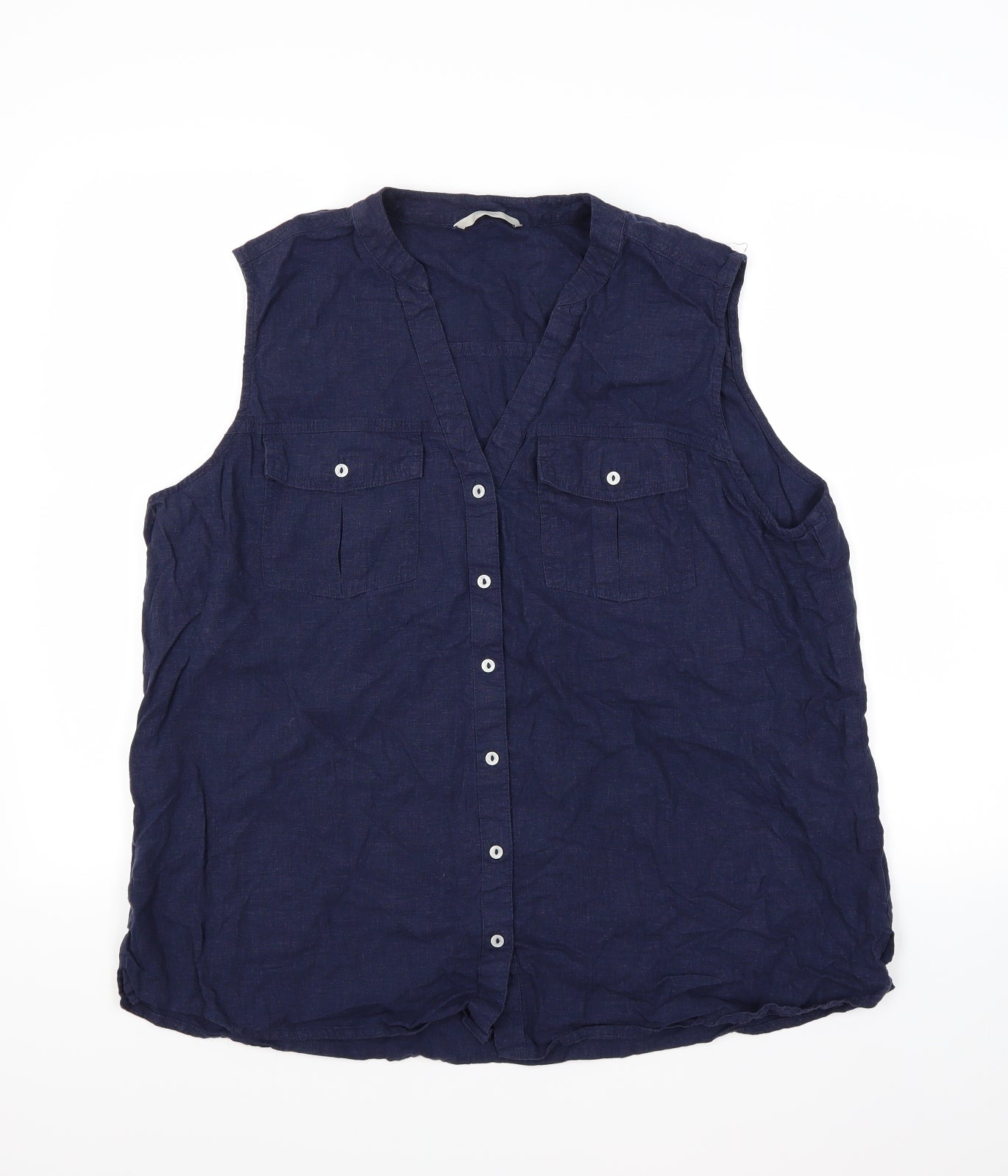 George Womens Blue   Basic Button-Up Size 18