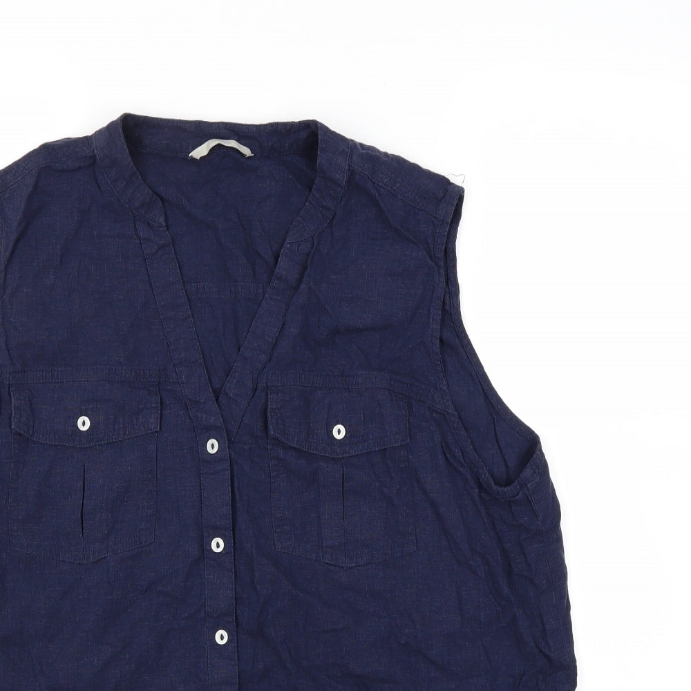 George Womens Blue   Basic Button-Up Size 18