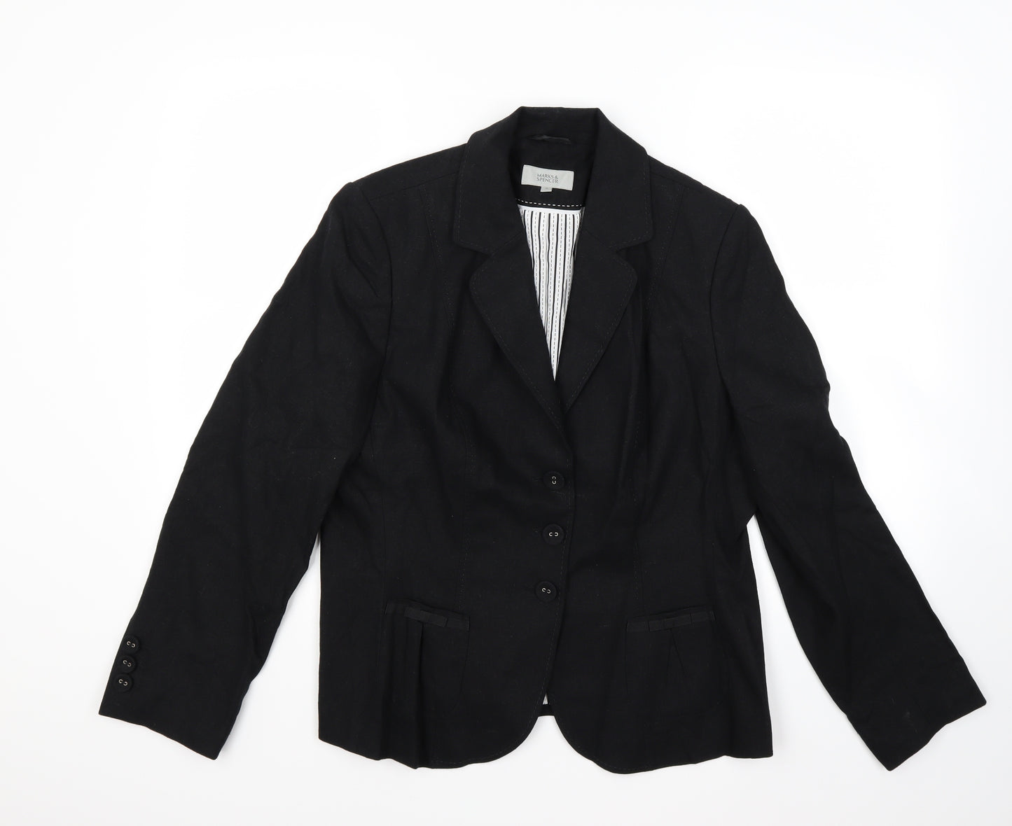 Marks and Spencer Womens Black   Jacket Coat Size 16