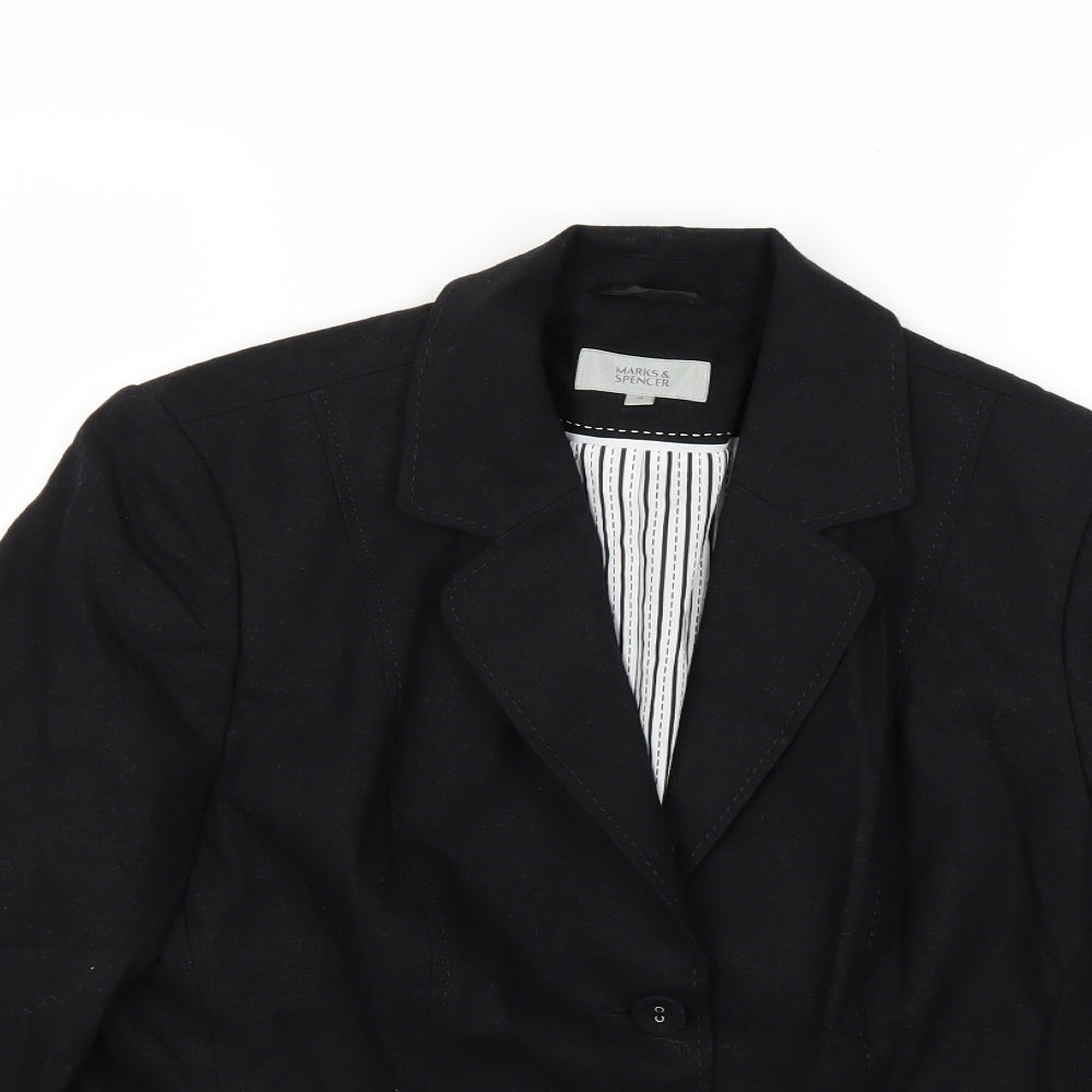 Marks and Spencer Womens Black   Jacket Coat Size 16