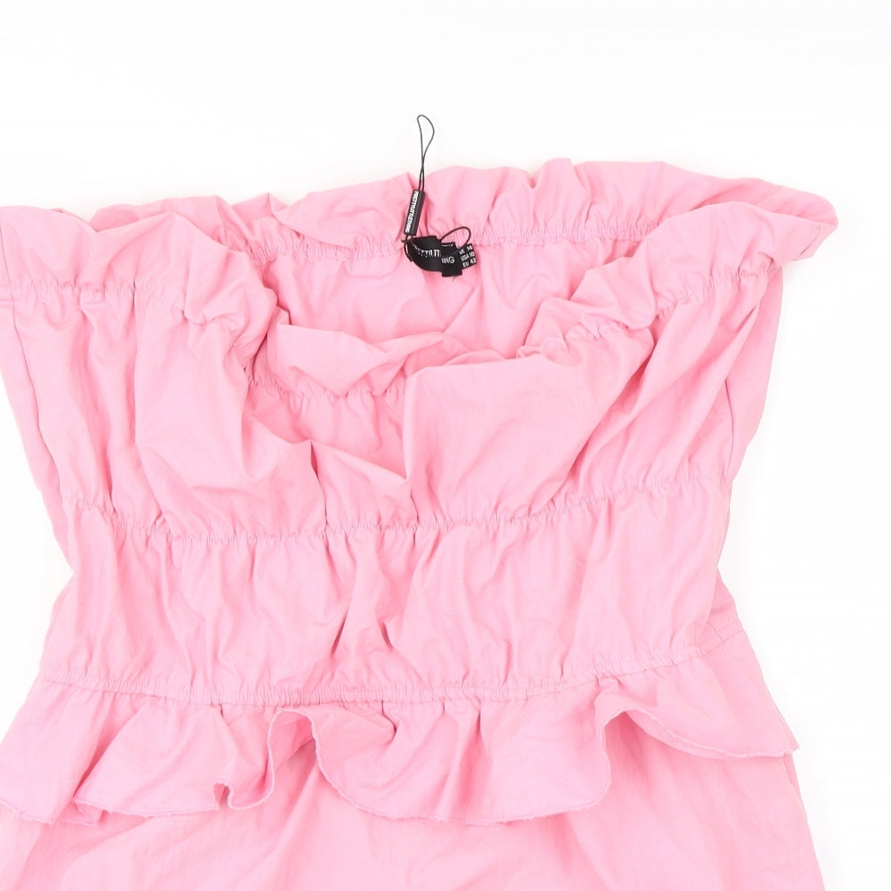 PRETTYLITTLETHING Womens Pink   Basic Blouse Size 14