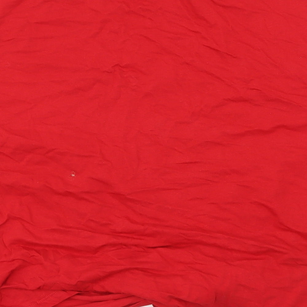 Organic Cotton  Womens Red   Cropped T-Shirt Size 14