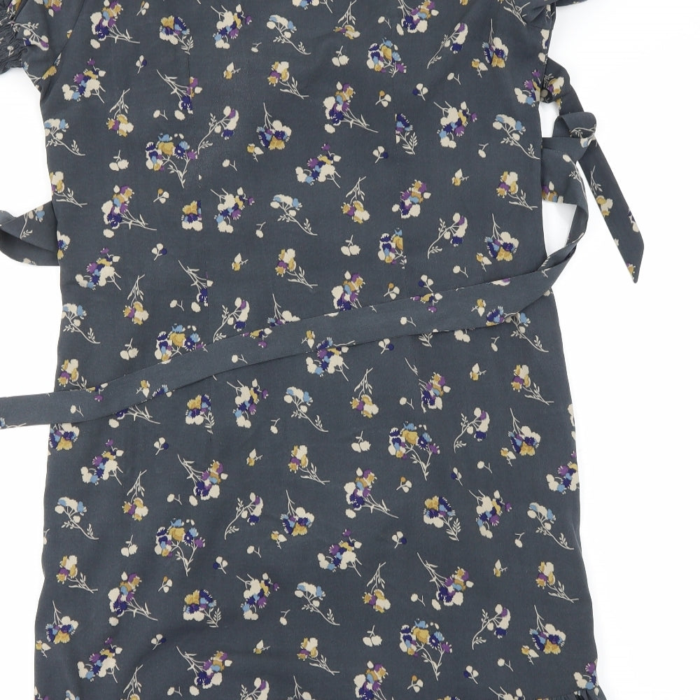 Jasper Conran Womens Grey Floral  A-Line  Size 14
