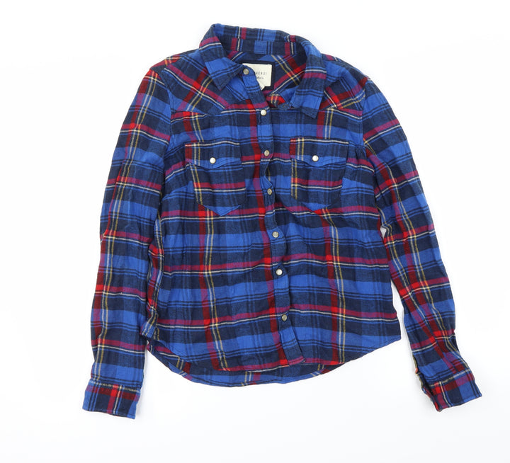FOREVER 21 Mens Blue Check   Button-Up Size M