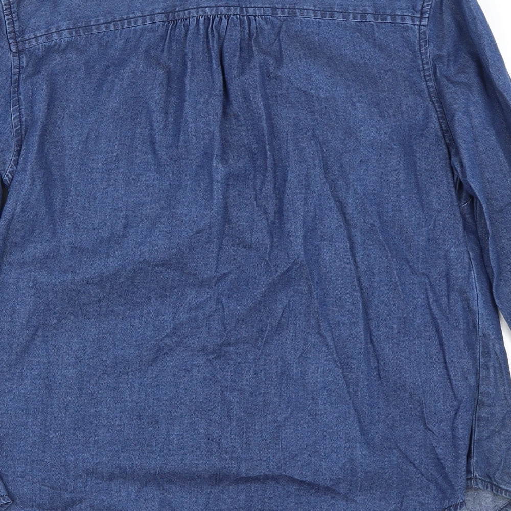 George Womens Blue   Basic Button-Up Size 10