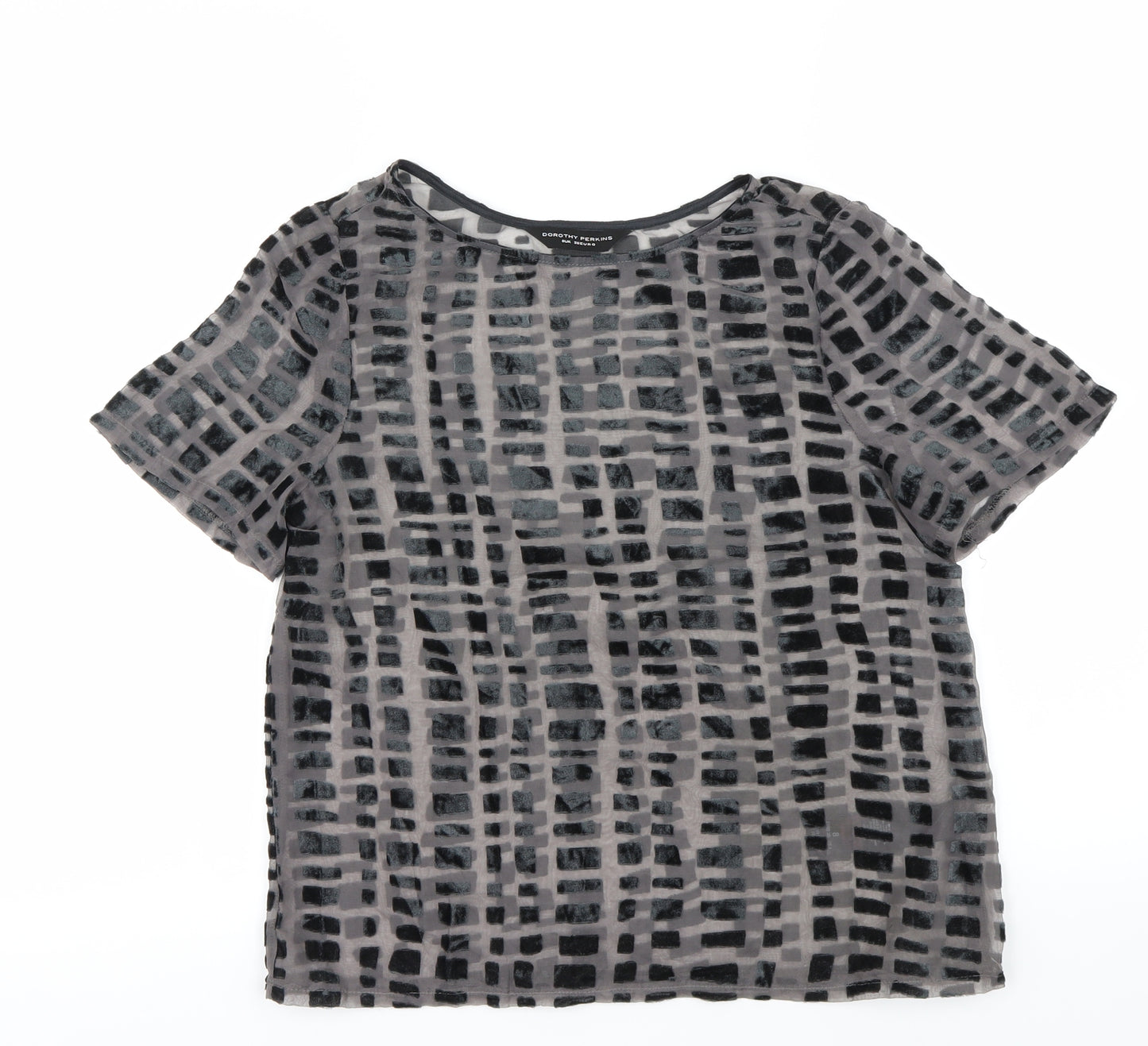Dorothy Perkins Womens Grey Paisley  Basic Blouse Size 8