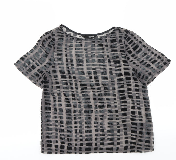 Dorothy Perkins Womens Grey Paisley  Basic Blouse Size 8