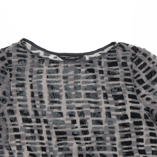 Dorothy Perkins Womens Grey Paisley  Basic Blouse Size 8