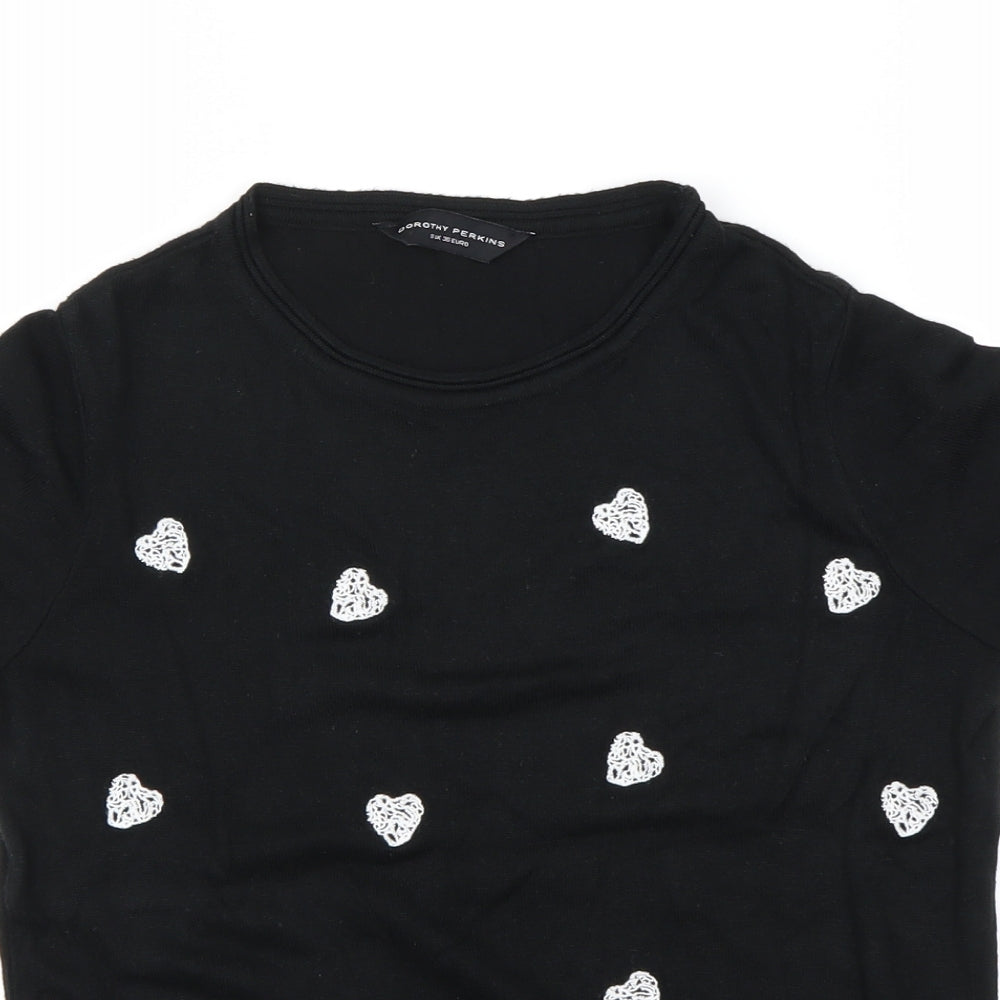 Dorothy Perkins Womens Black   Basic T-Shirt Size 8