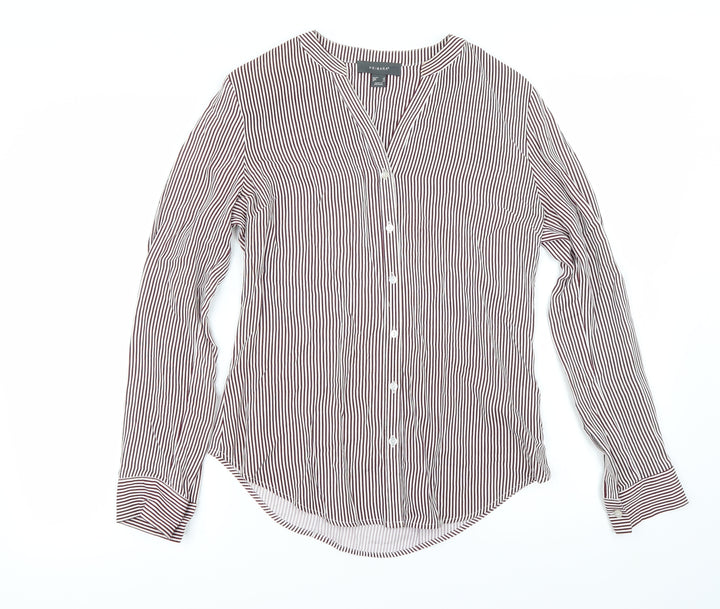 Primark Womens Purple Striped Basic Button-Up Size 8