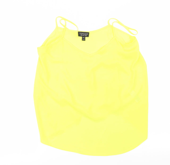 Topshop Womens Yellow Basic Blouse Size 10