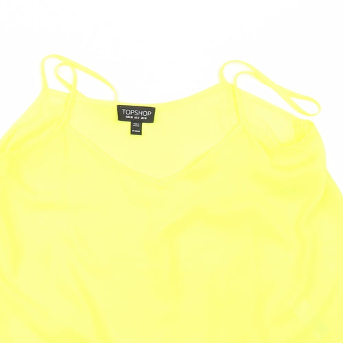 Topshop Womens Yellow   Basic Blouse Size 10