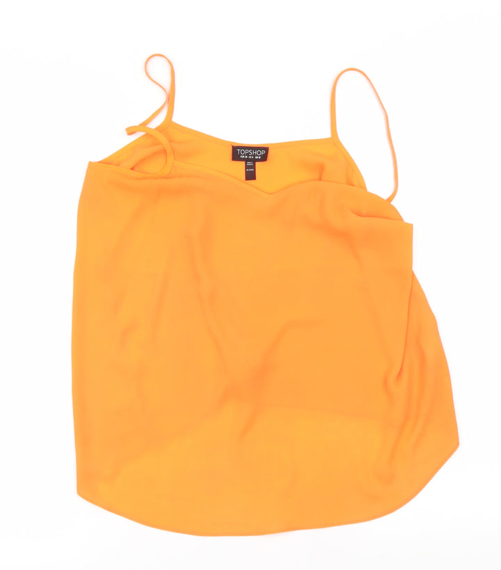 Topshop Womens Orange   Basic Blouse Size 10