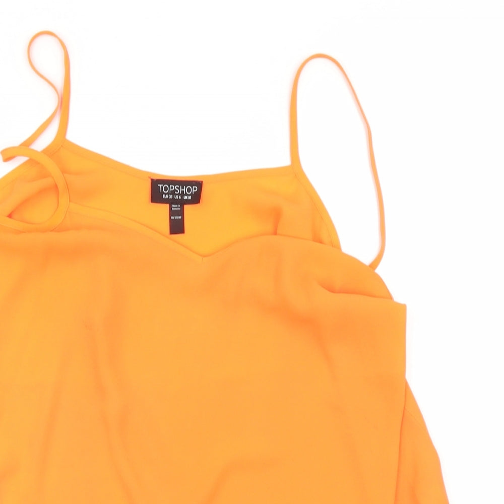 Topshop Womens Orange   Basic Blouse Size 10