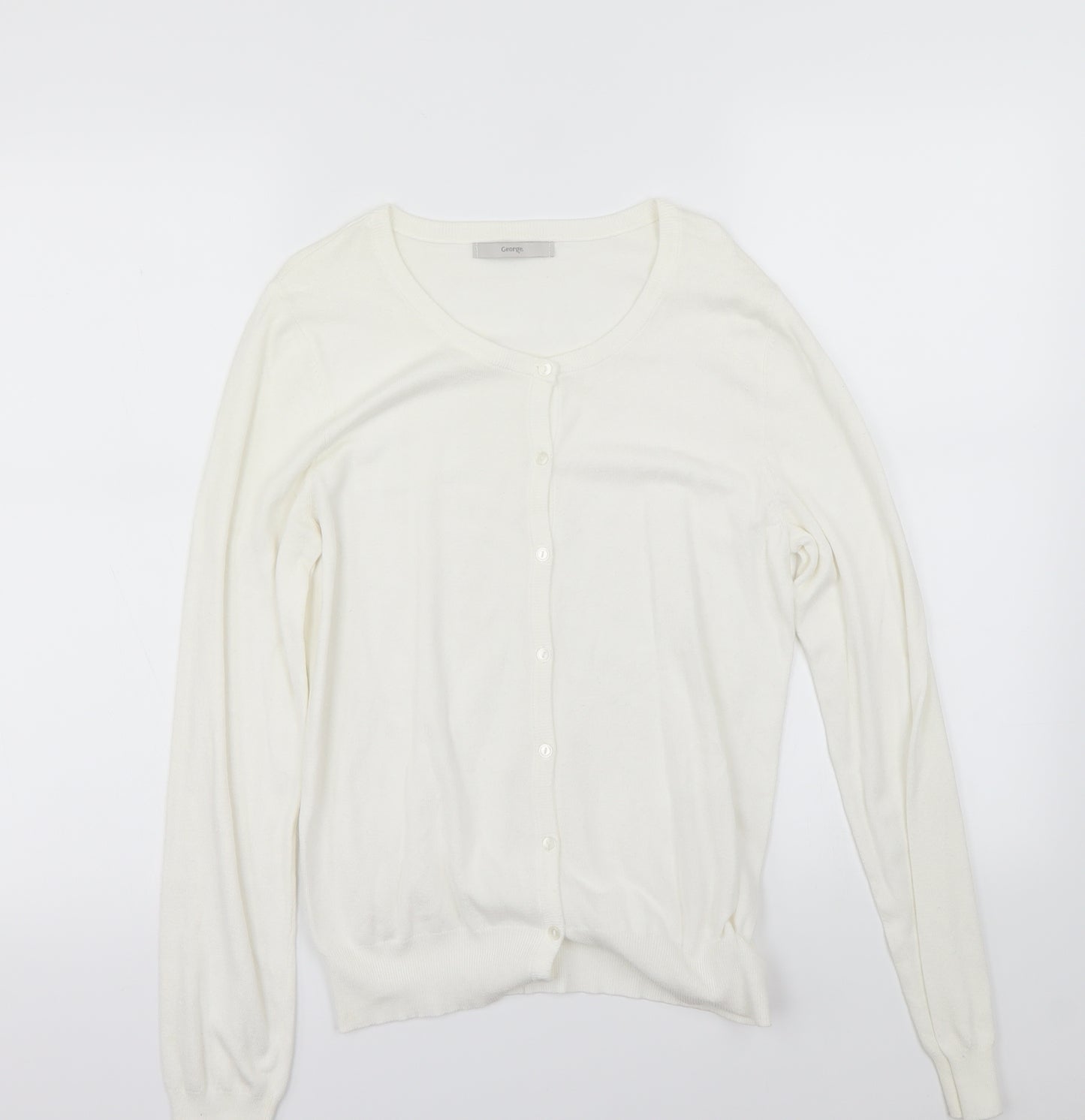 George Womens White   Cardigan Jumper Size 8