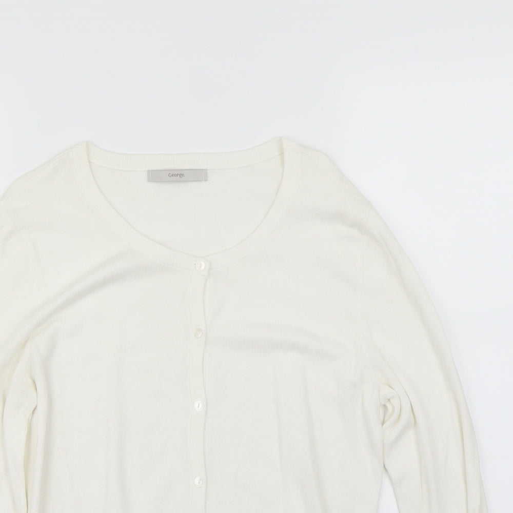 George Womens White   Cardigan Jumper Size 8