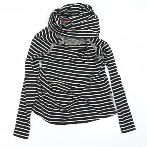 NEXT Womens Black Striped  Basic T-Shirt Size S