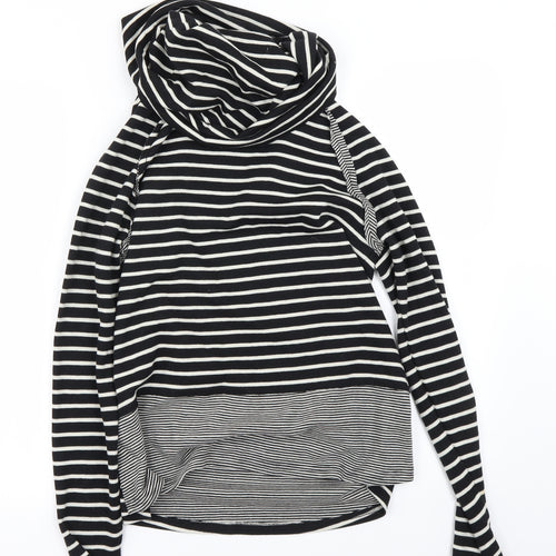 NEXT Womens Black Striped  Basic T-Shirt Size S