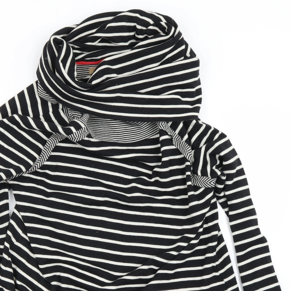 NEXT Womens Black Striped  Basic T-Shirt Size S
