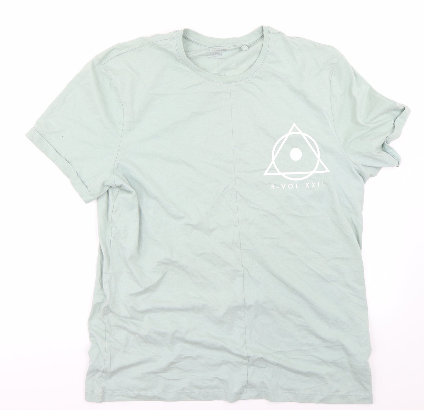 TU Mens Green    T-Shirt Size L