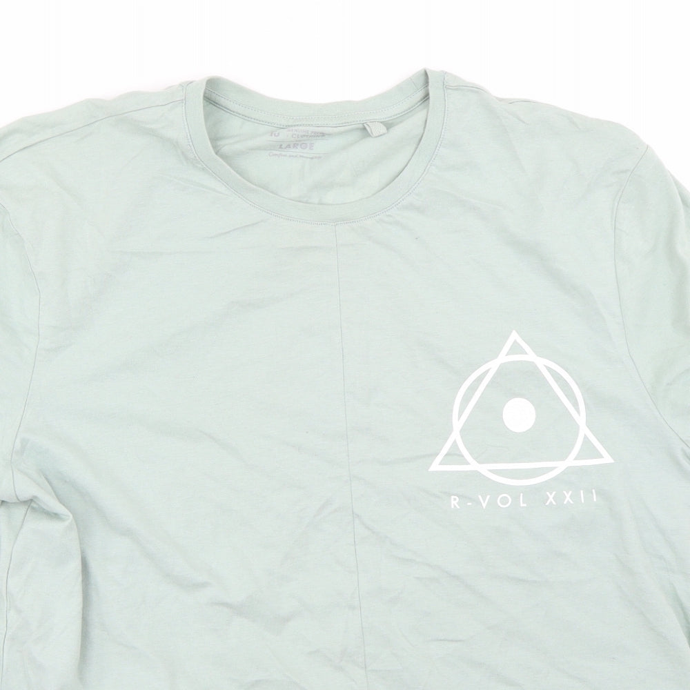 TU Mens Green    T-Shirt Size L