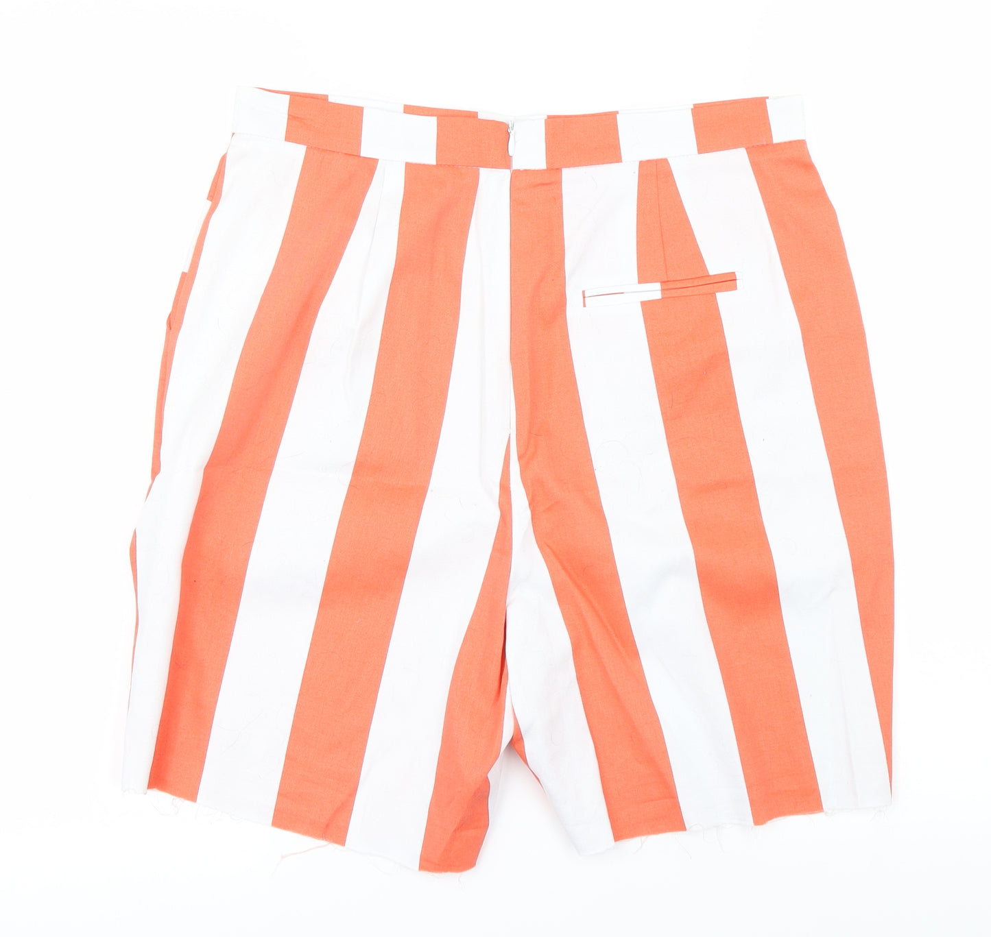 TU Womens Orange Striped  Cut-Off Shorts Size 12
