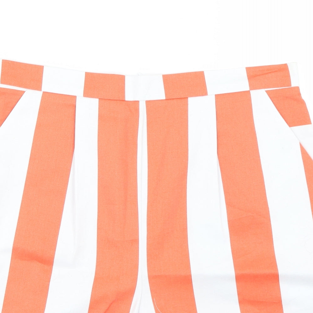TU Womens Orange Striped  Cut-Off Shorts Size 12