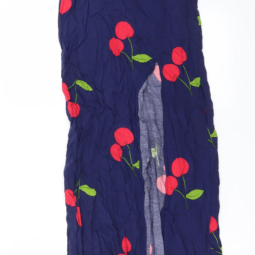 FOREVER 21 Womens Blue Floral  A-Line Skirt Size XS