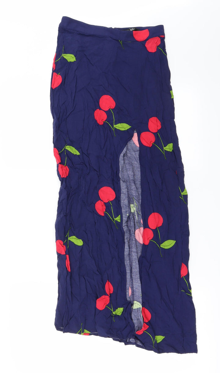FOREVER 21 Womens Blue Floral A-Line Skirt Size XS