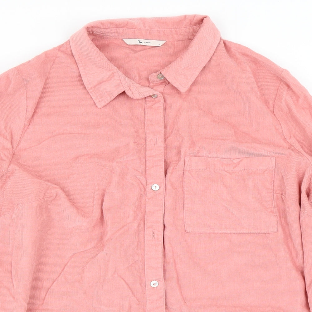 TU Womens Pink   Basic Button-Up Size 16