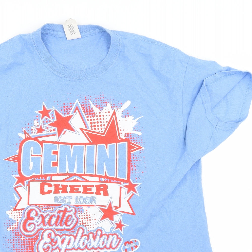 Gildan Mens Blue    T-Shirt Size M