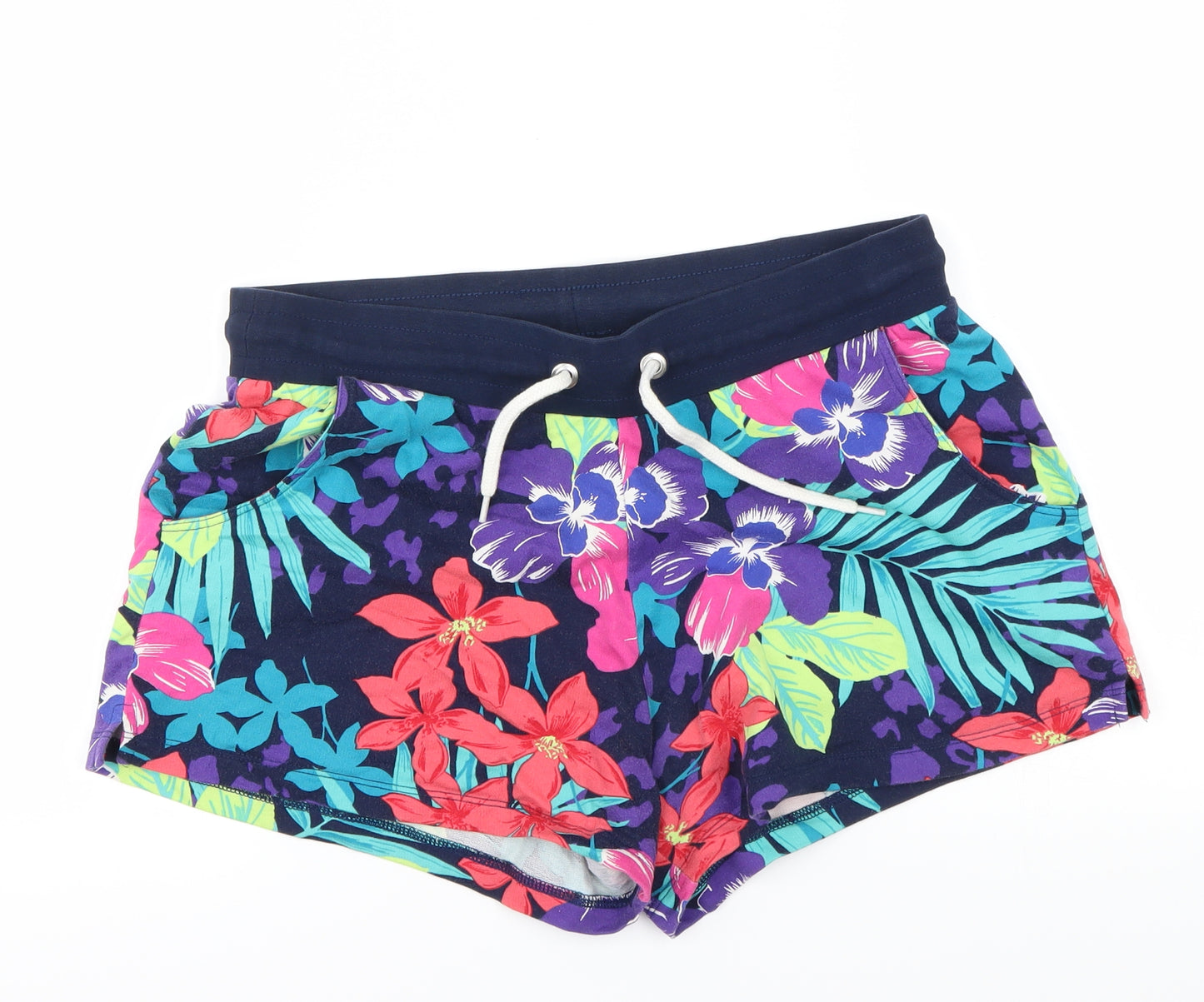 TU Womens Purple Floral  Sweat Shorts Size 14