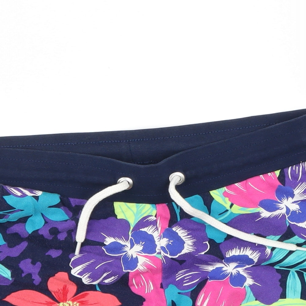 TU Womens Purple Floral  Sweat Shorts Size 14