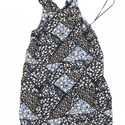 Miss Selfridge Womens Black Floral  A-Line  Size 8