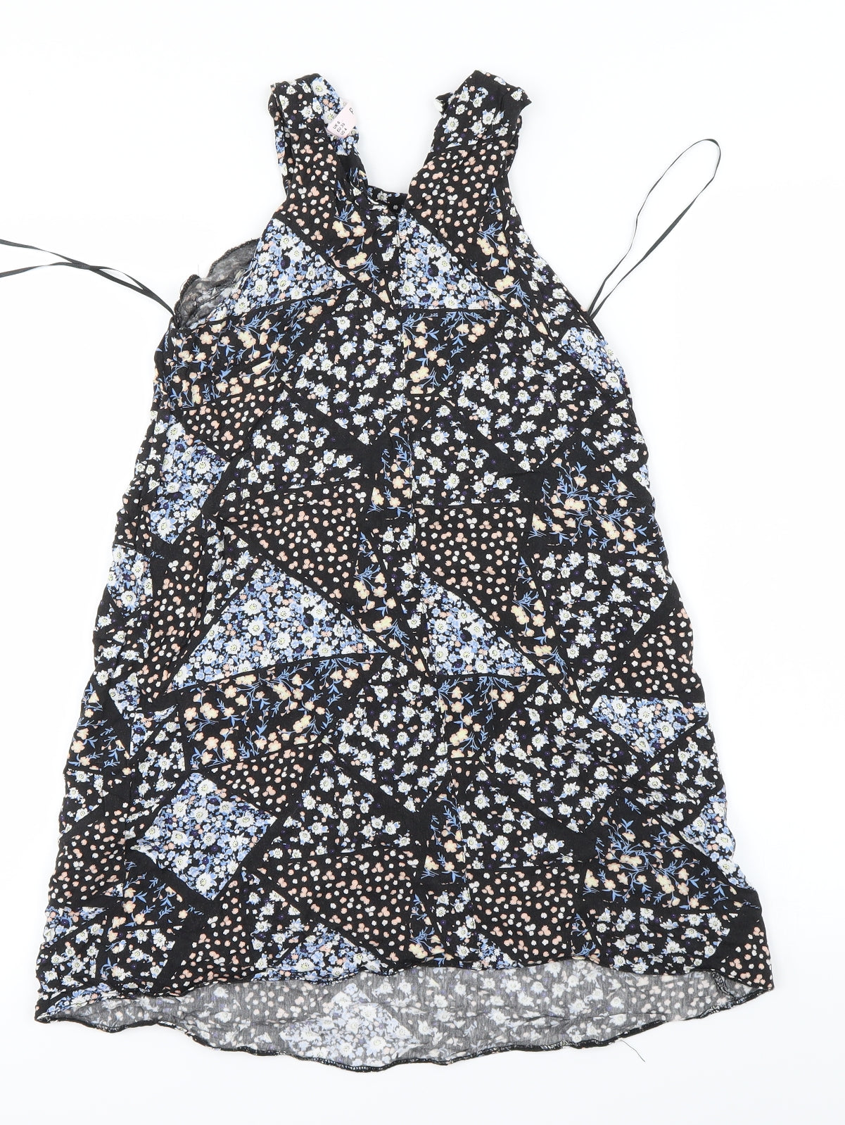 Miss Selfridge Womens Black Floral  A-Line  Size 8