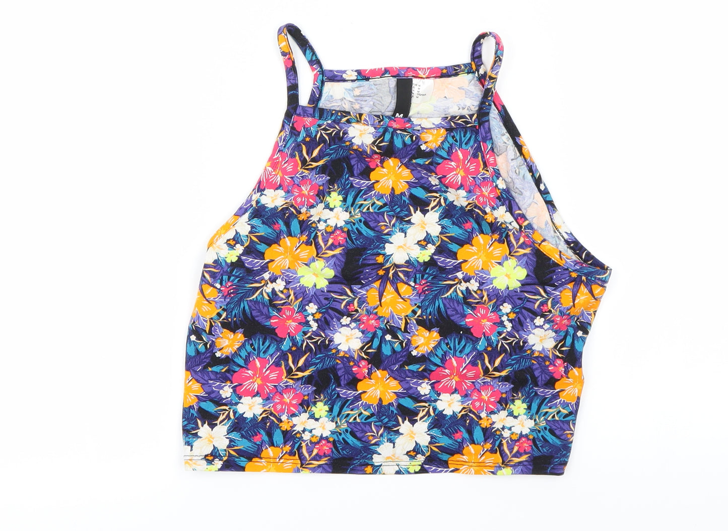 H&M Womens Multicoloured Floral  Basic T-Shirt Size M