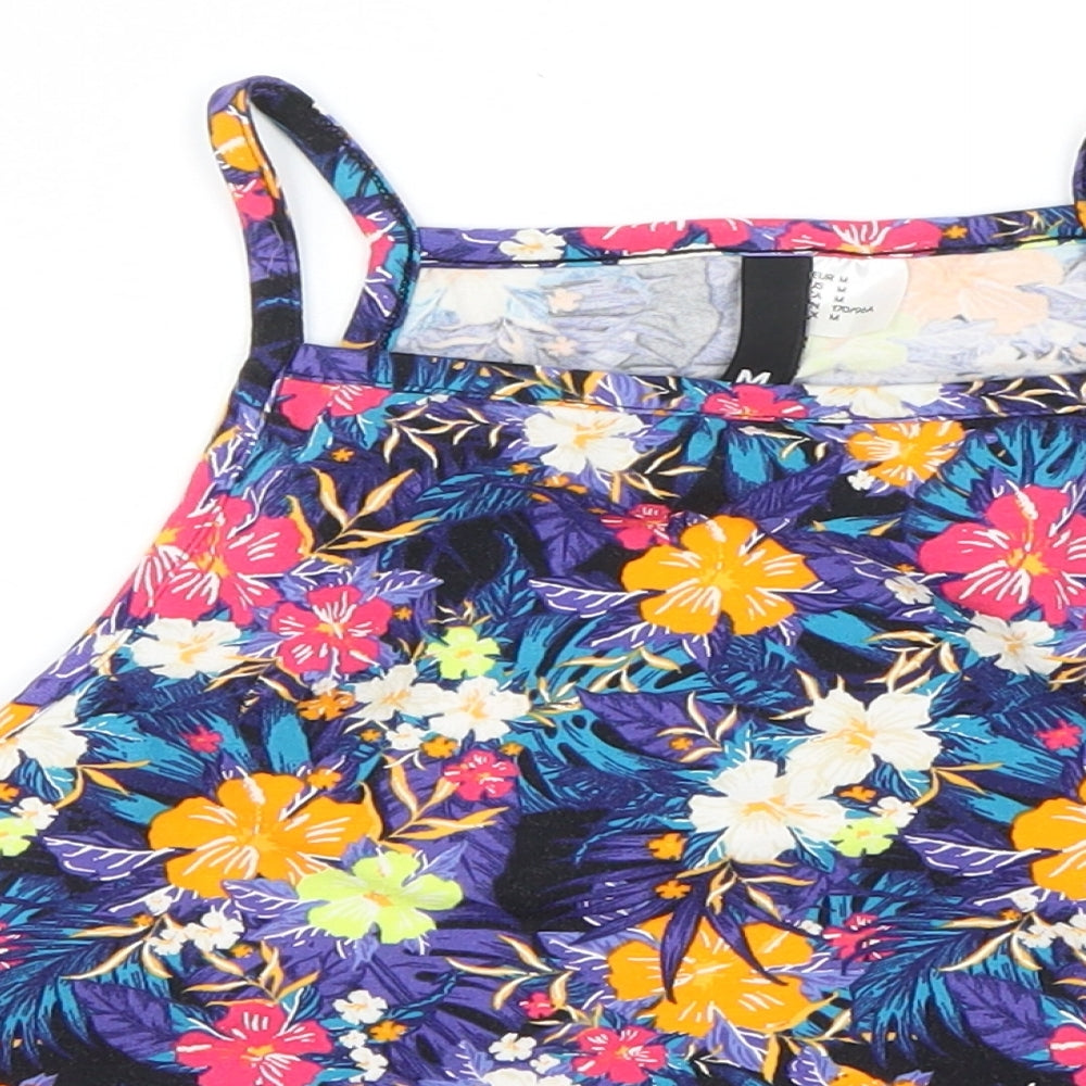 H&M Womens Multicoloured Floral  Basic T-Shirt Size M