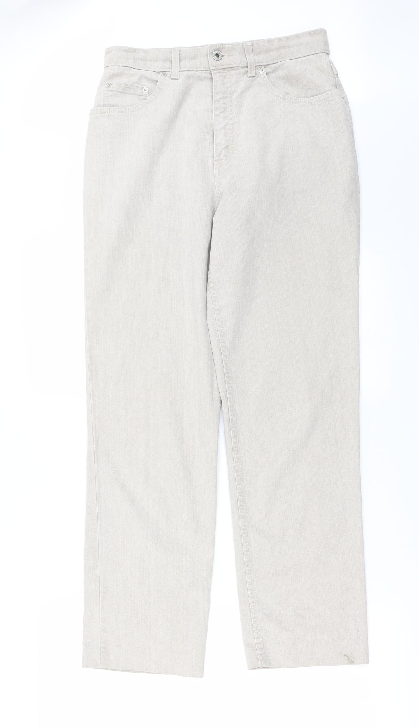 Marks and Spencer Womens Ivory   Straight Jeans Size 12 L27 in