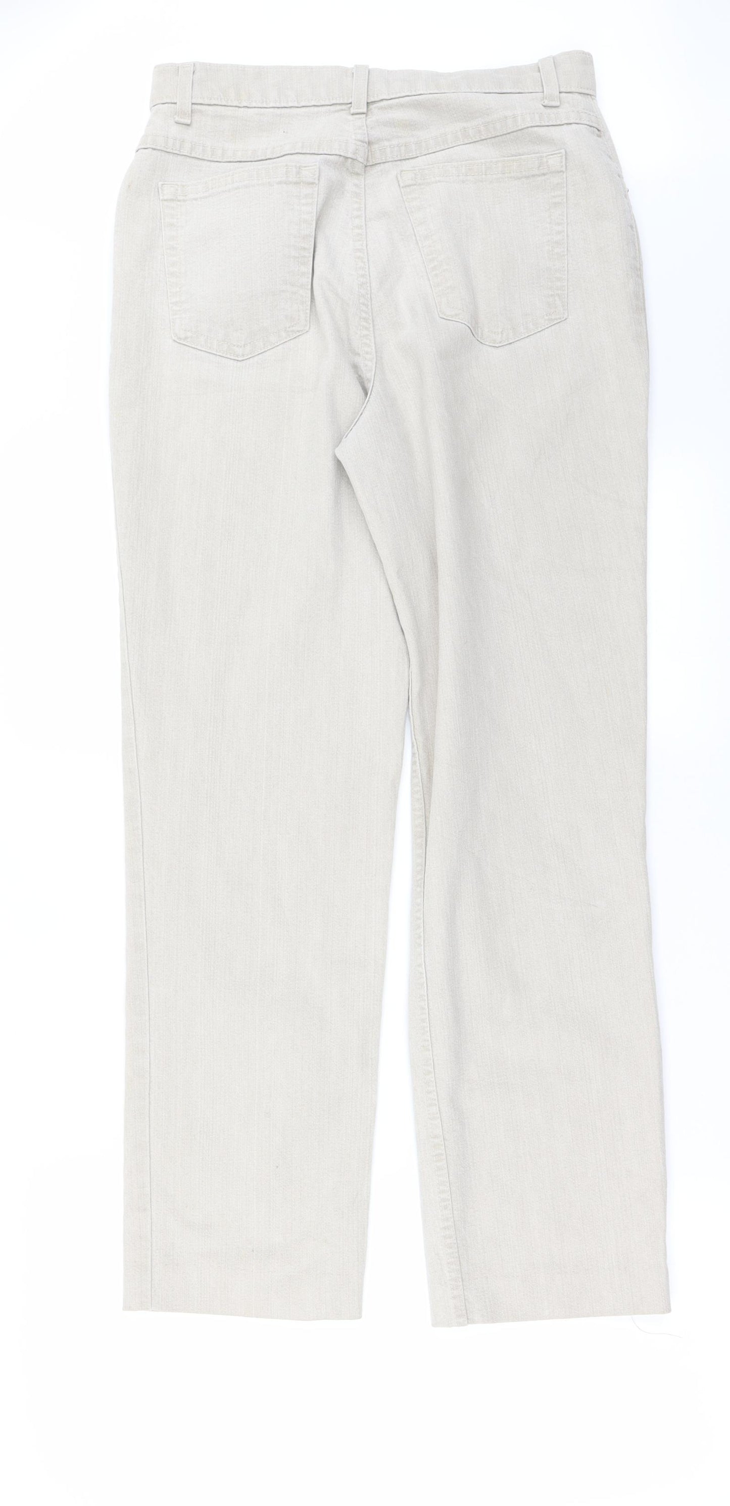 Marks and Spencer Womens Ivory   Straight Jeans Size 12 L27 in