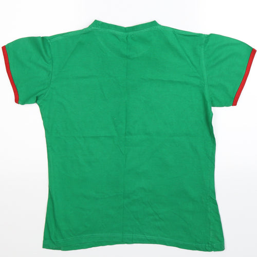 Made By Elves Womens Green   Basic T-Shirt Size L  - Christmas