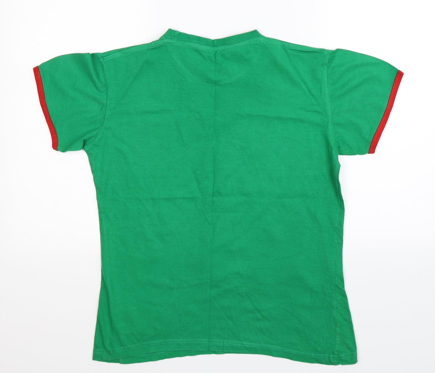 Made By Elves Womens Green   Basic T-Shirt Size L  - Christmas