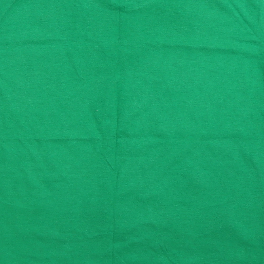 Made By Elves Womens Green   Basic T-Shirt Size L  - Christmas