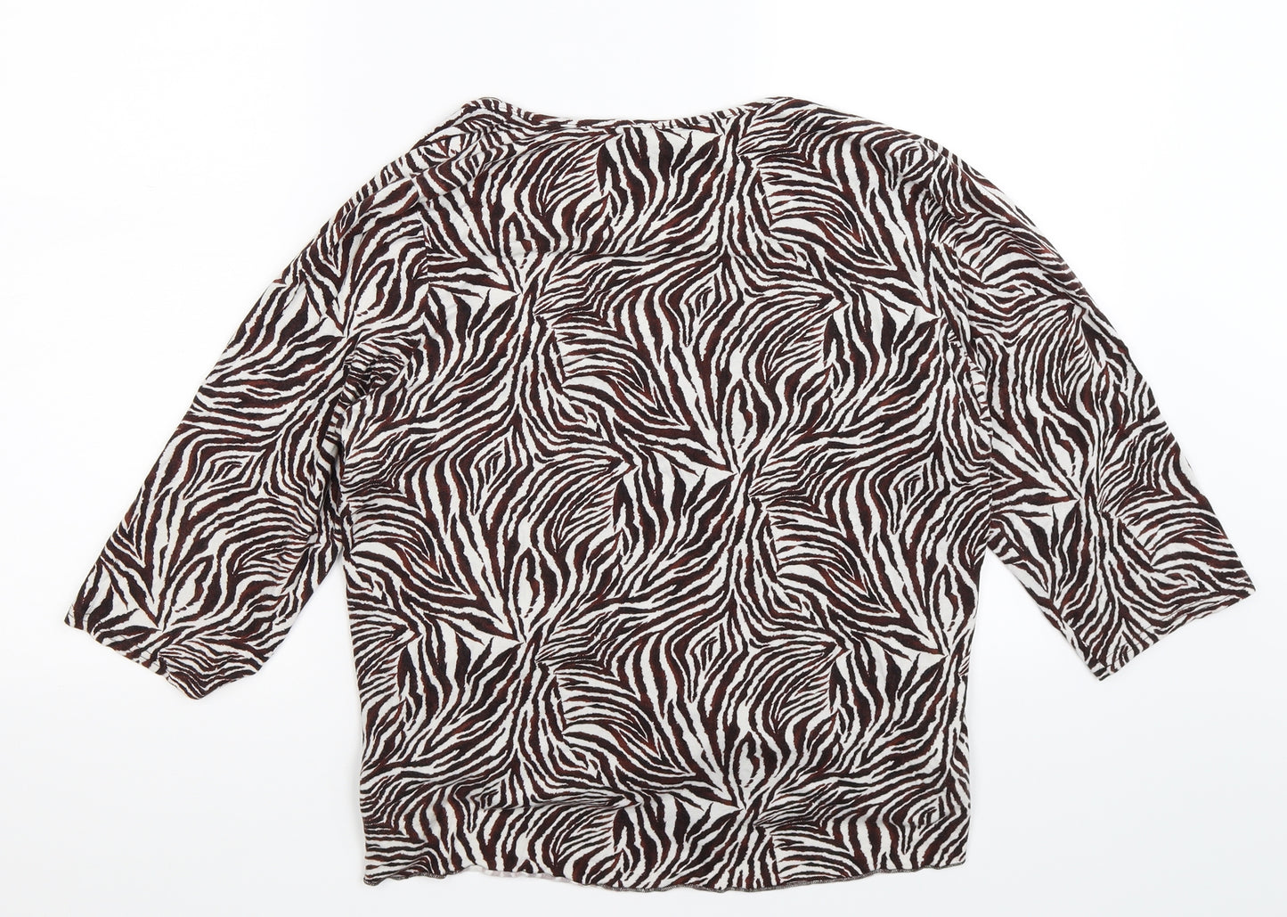 M&Co Womens Brown Animal Print  Pullover Jumper Size 24