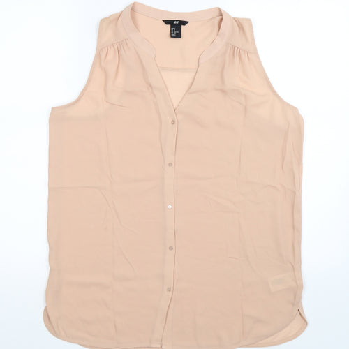 H&M Womens Beige   Basic Button-Up Size S