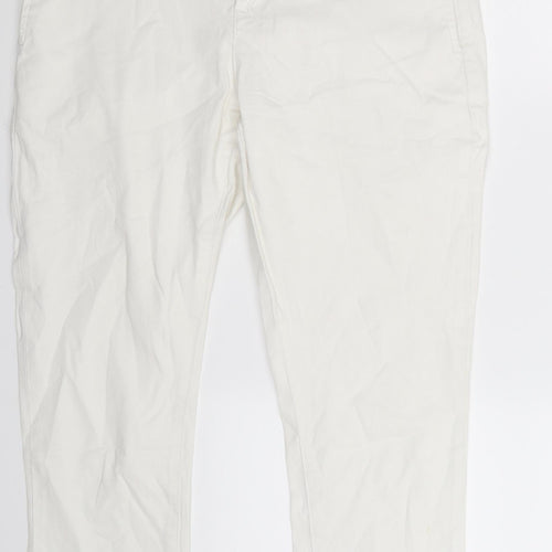 B You Womens White  Denim Jegging Trousers Size 12 L26 in