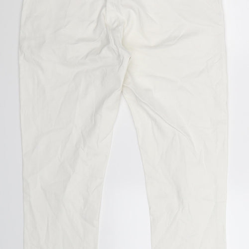 B You Womens White  Denim Jegging Trousers Size 12 L26 in