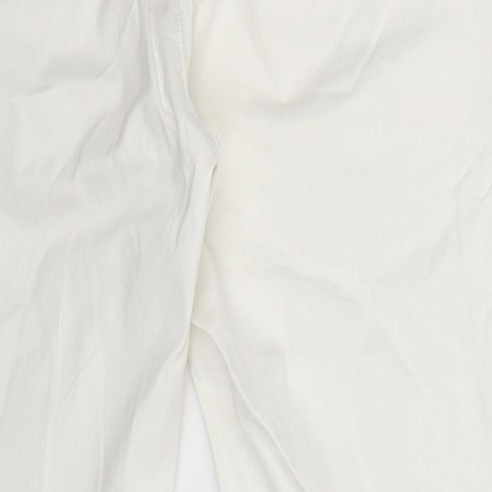 B You Womens White  Denim Jegging Trousers Size 12 L26 in