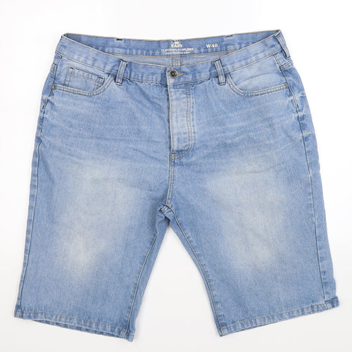 Easy Mens Blue  Denim Bermuda Shorts Size 40